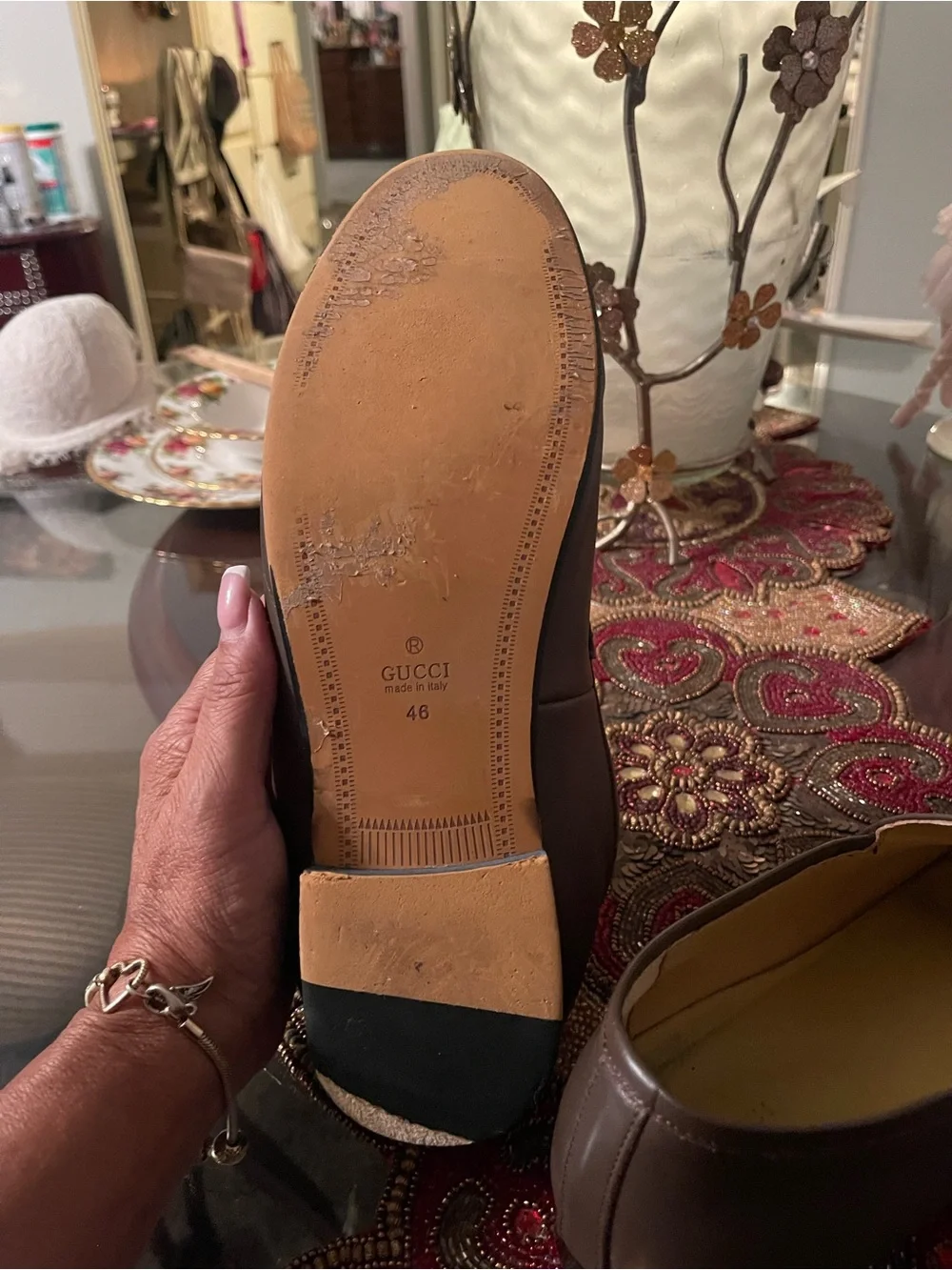 Gucci Brown Leather Horsebit Loafers